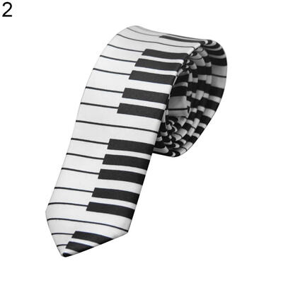 

Mens Black&White Piano Keys Necktie Slim Narrow Wedding Party Tie Gift