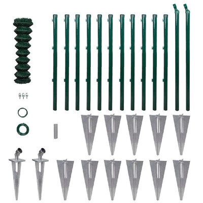 

Chain-Link Fence Set with Posts Spike Anchors 33x82