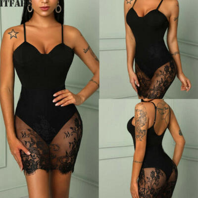 

Womens Bandage Bodycon Sleeveless Evening Party Cocktail Club Short Lcae Dress