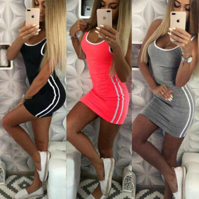 

Frauen-kurzes Minikleid-Partei-Sommer-Ferien-Sleeveless Behälterkleid