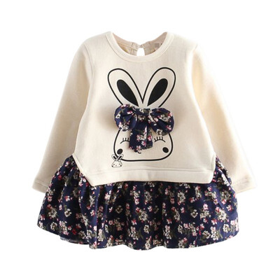 

Kozart 2-7T High Quality New-arrival Fashion Girls Floral Dress Children Long-sleeved Casual Dress Baby Outfits