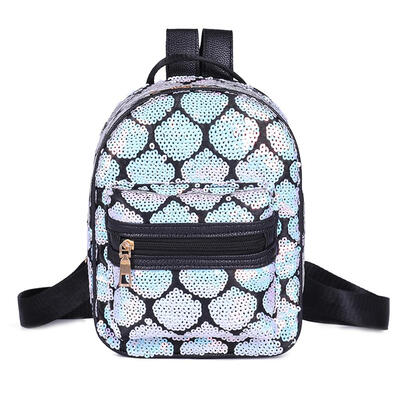 

Sequin Travel Backpacks Women Glitter School Knapsack PU Leather Rucksack