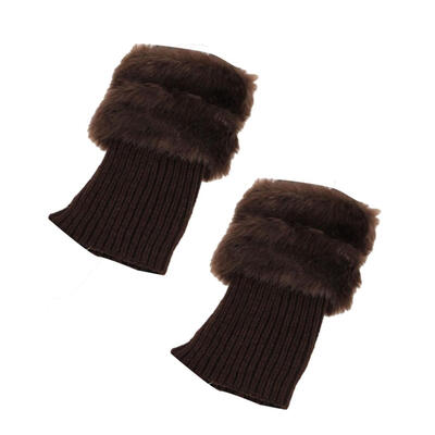 

Winter Women Warm Faux Fur Crochet Knit Leg Warmers Boot Socks Toppers Cuffs