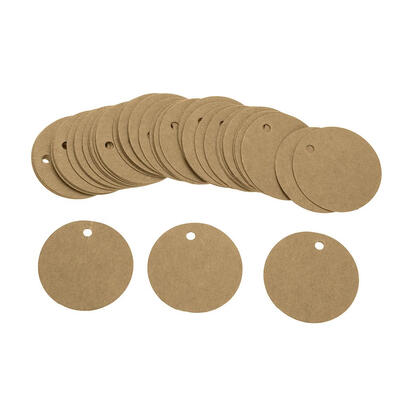 

100pcs Round Blank Label Cards Kraft Paper Gift DIY Hanging Tag Cardboard