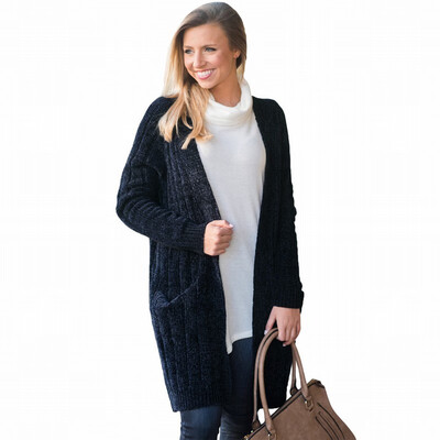

Long-sleeved womens wool loose long-sleeved cardigan sweater coat