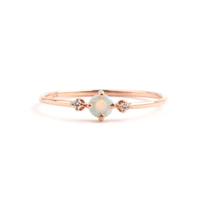 

1 Pcs Simple Pink Fire Opal Rings for Women Trendy Engagement Wedding Jewelry