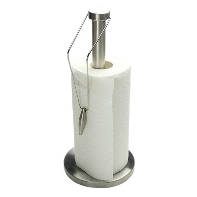

High quality stainless steel flat head spring paper towel holder convenient kitchen paper holder desktop vertical large roll paper