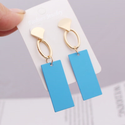 

EK746 New Styles Gold Color Geometric Sequin Pendant Drop Earrings for Women Long Exaggerated Earring Brincos Pendientes Gift