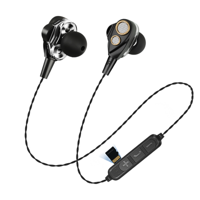 

Bluetooth headset ear phone Plug-in headphones Double acting coil Sport Wireless Headphone In-Ear Headset with Mic earphone