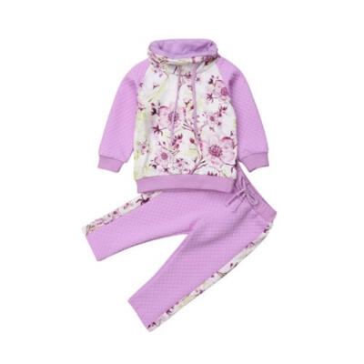 

Newborn Kids Baby Girls Flower Tops Long Sleeve Sweatshirt Long Pants Outfits Children Autumn Clothes