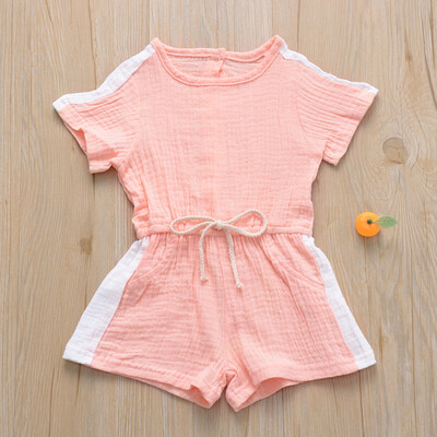 

Summer Toddler Baby Girls Sleeveless Solid Print Jumpsuit Pants Romper Clothes
