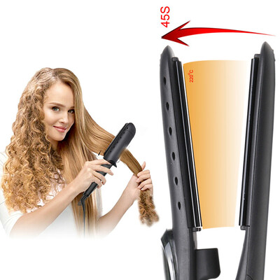 

〖Follure〗Professional Steam Hair Straightener Ceramic Straight hair curling Brush Comb