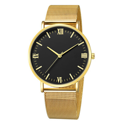 

Gobestart Fashion Mens Women Sport Stainless Steel Case Band Quartz Analog Wrist Watch