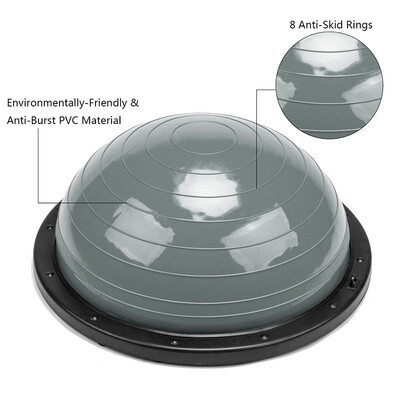 

Ktaxon 23" Yoga Balance Trainer Ball Stability Exercise Hemisphere with Resistance Bands&Pump for Fitness Workout