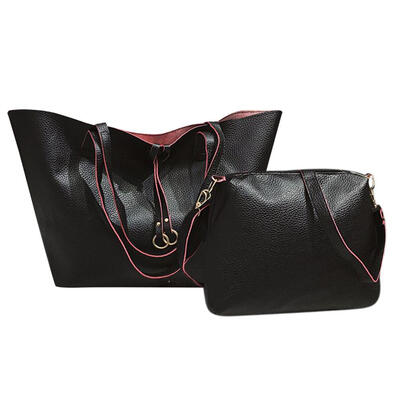 

2pcsset Women Solid Shoulder Handbags Simple Totes Leather Crossbody Bag