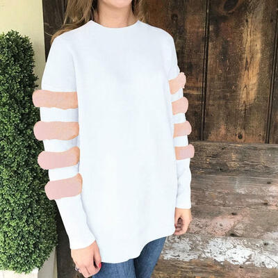 

Cute Plush Splice Sweatshirt Jumper Pullover Ladies Long Sleeve Hoodie Top for Lady Girl