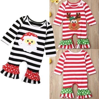 

Christmas Kids Baby Boy Girl Long Sleeve Romper Jumpsuit Bodysuit Pajamas Clothes Xmas Outfit