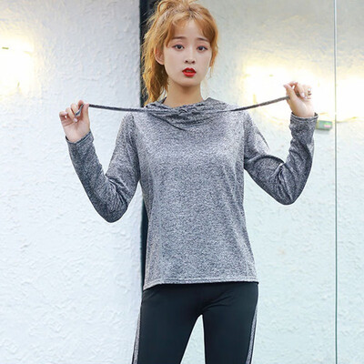 

Clothing Long-sleeved Shirt Summer Sweat-absorbent And Quick-drying Ladies Sportswear Fitness Hooded T-shirt