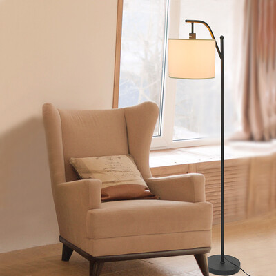 

Gobestart Bedroom & Living Room LED Floor Lamp Standing Arc Light With Hanging Lamp Shade