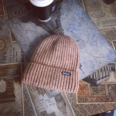 

Hat winter mens&womens warm ear protectors wool hat letters Joker knit Hat Korean casual lovers Turtleneck Hat tide