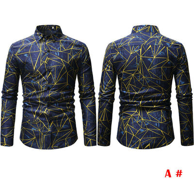 

Fashion Mens Luxury Long Sleeve Shirt Casual Slim Fit Stylish Dress Shirts Tops