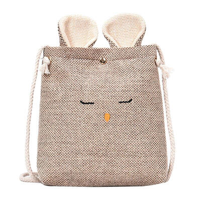 

Cute Women Rabbit Shape Cotton Linen Small Shoulder Bag Crossbody Bag