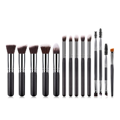 

14pcs Makeup Brushes Set Foundation Shadow Powder Make Up Cosmetic Brushes Soft Nylon Hair Wooden Handle