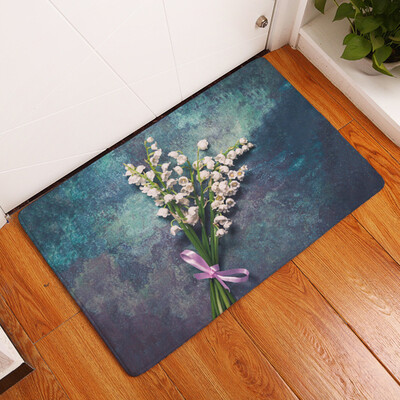 

Toponeto Vintage Floral Non-skid Porch Door Rug Floor Mat