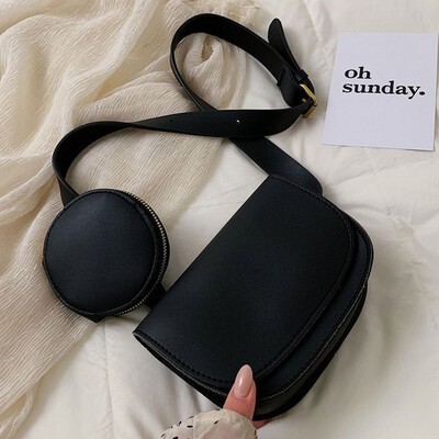 

Summer 2019 new European&American mini semi-circular saddle bag Joker mother bag multi-functional pockets