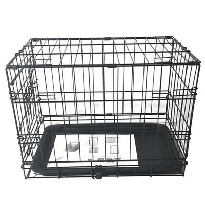 

20 inch Pet Kennel Cat Dog Folding Steel Crate Animal Metal Cage Black