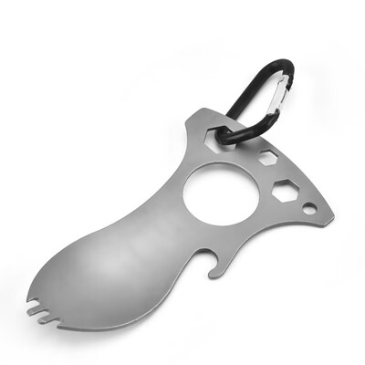 

Portable Multi-function Outdoor Spoon Fork Bottle Opener Wrench Wild Tableware