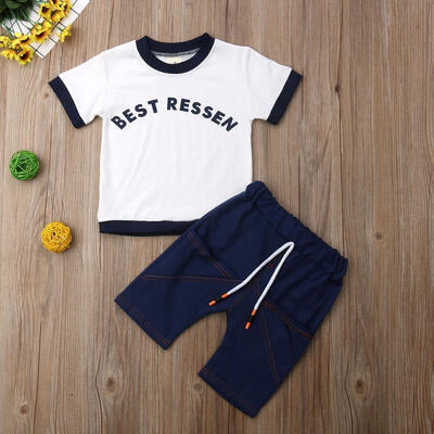

Toddler Kid Baby Boy Clothes T-shirt Top Shirt Denim Shorts Pants Outfit Set