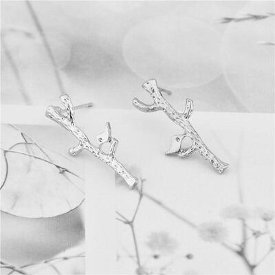 

Korean Popular Branch Earrings Pendant Statement Little Bird Stud Earrings For Women Earings Fashion Jewelry Oorbellen Brincos