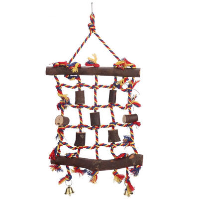 

Greensen Bird Pet Swing Hanging Rope Climbing Net with Ladder Pet Accessories