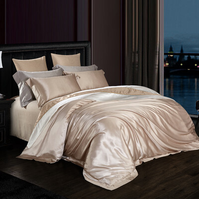 

Boowishy sheet set 100 pure silk bedding Flat Sheet Duvet cover 2pcs Pillowcase
