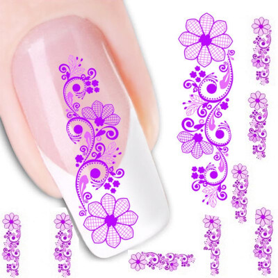 

Toponeto Flower Water Transfer Slide Decal Sticker Nail Art Tips Toe Decor XF1427