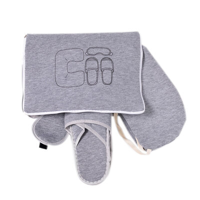 

1 Set U Shape Car Neck Pillows Eye Mask Slippers Storage Bag Kit Airplane Car Office Sleep Home Rest Cushion