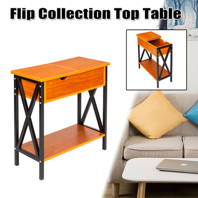 

X-frame Flip Collection Top Table Cherry Metal Stand Wood End Tables DiningBed