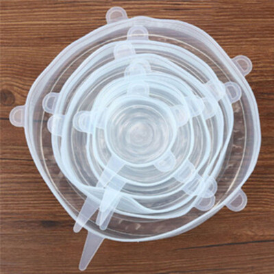 

New 6PCS Silicone Bowl Cover Reusable Wrap Pot Lid Food Fresh Protector Cap