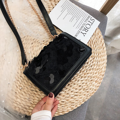 

Summer fairy small bag net red sequin chain bag new 2019 high-level womens bag single-shoulder oblique bag