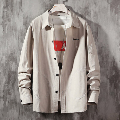 

Tailored Mens Casual Fashion Patchwork Lapel Pockets Long Sleeve Shirt Top Blouse