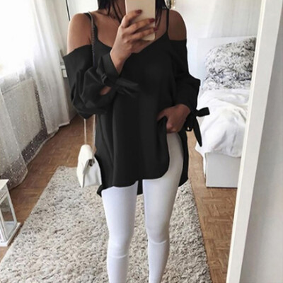 

Womens Tops Ladies Shirts Party Summer Lace Up Blouse Fashion Loose Fit