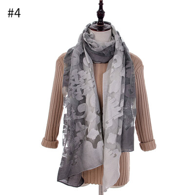 

Lace silk scarf cut flower embroidery large gradient color scarf hollowed out organza cotton scarf sunscreen shawl