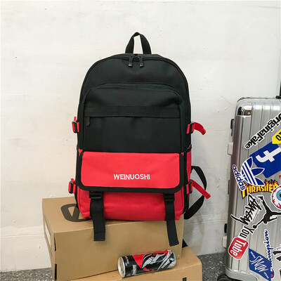 

Ins style schoolbag female Korean version of high school computer backpack college students large capacity trendy male double shou