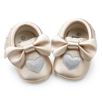 

Baby Girl Sequins Bowknot Love Shape Fashion Toddler First Walkers Kid Shoes