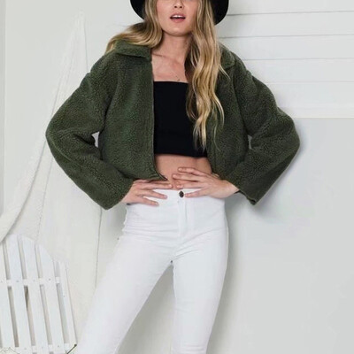 

Women Casual Fluffy Fur Coat Jacket Autumn Winter Warm Long Sleeve Outwear