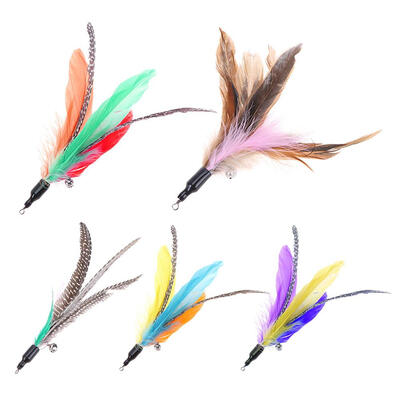 

5pcslot Colorful Cat Toys Feather Replacement for Interactive Cat Wand