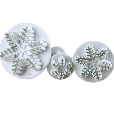 

Unique 3Pcs Set Snowflake Sugar Spring Embossing Mold Plastic Biscuit Baking Tools Diy Kitchen Supplies