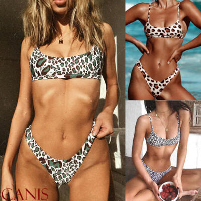 

Women Sexy Leopard Print Push-Up Padded Bra Beach Bikini Set Swimsuit Swimwear