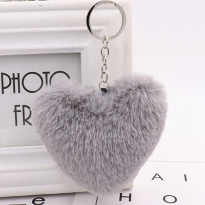 

Keychain Lovely Heart Shape Soft Ball Car Handbag Key Ring Gift